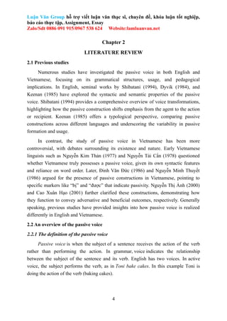 THE SIMILARITIES AND DIFFERENCES BETWEEN THE PASSIVE VOICE IN ENGLISH ...