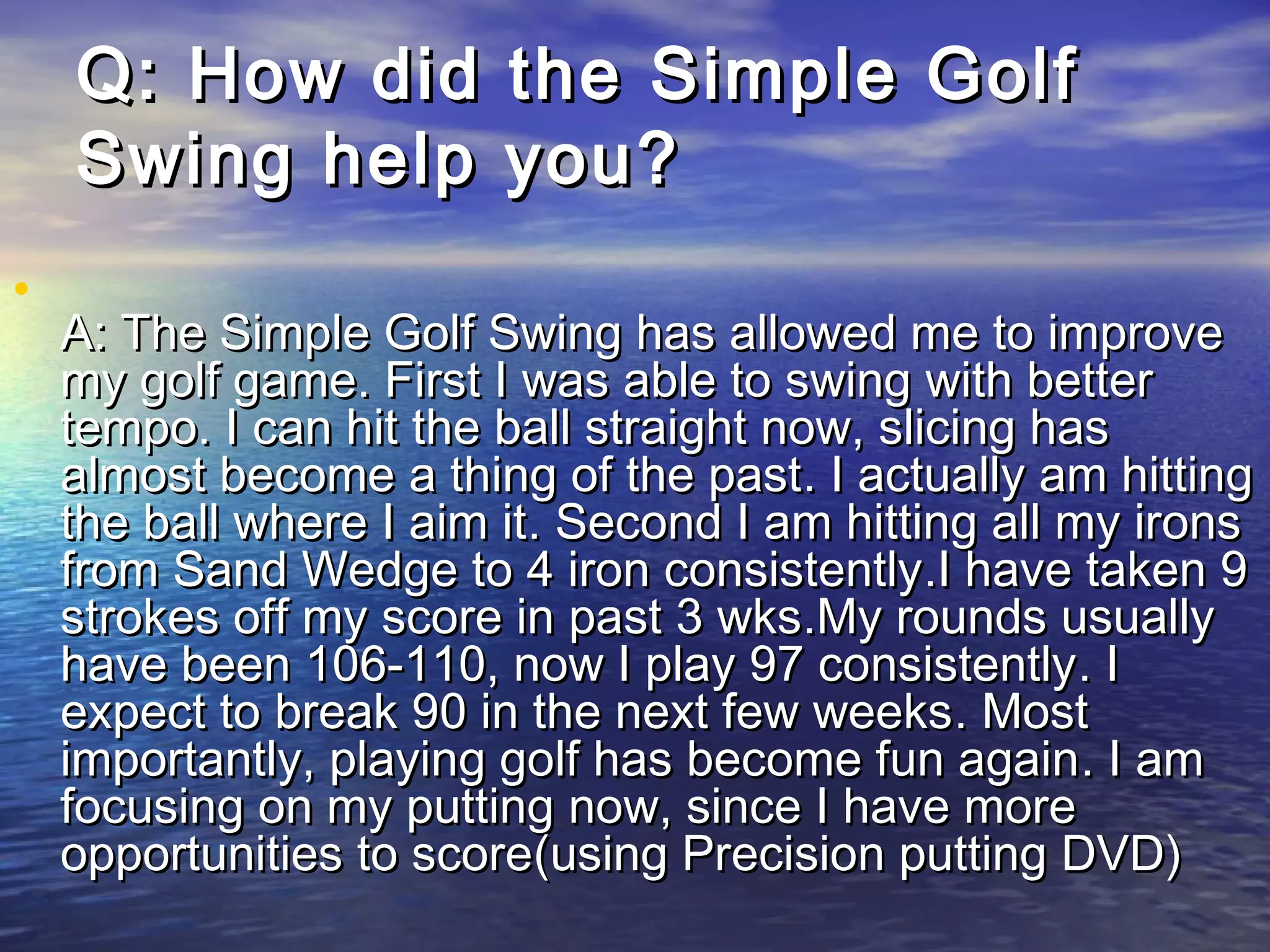 The simple golf swing | PPT