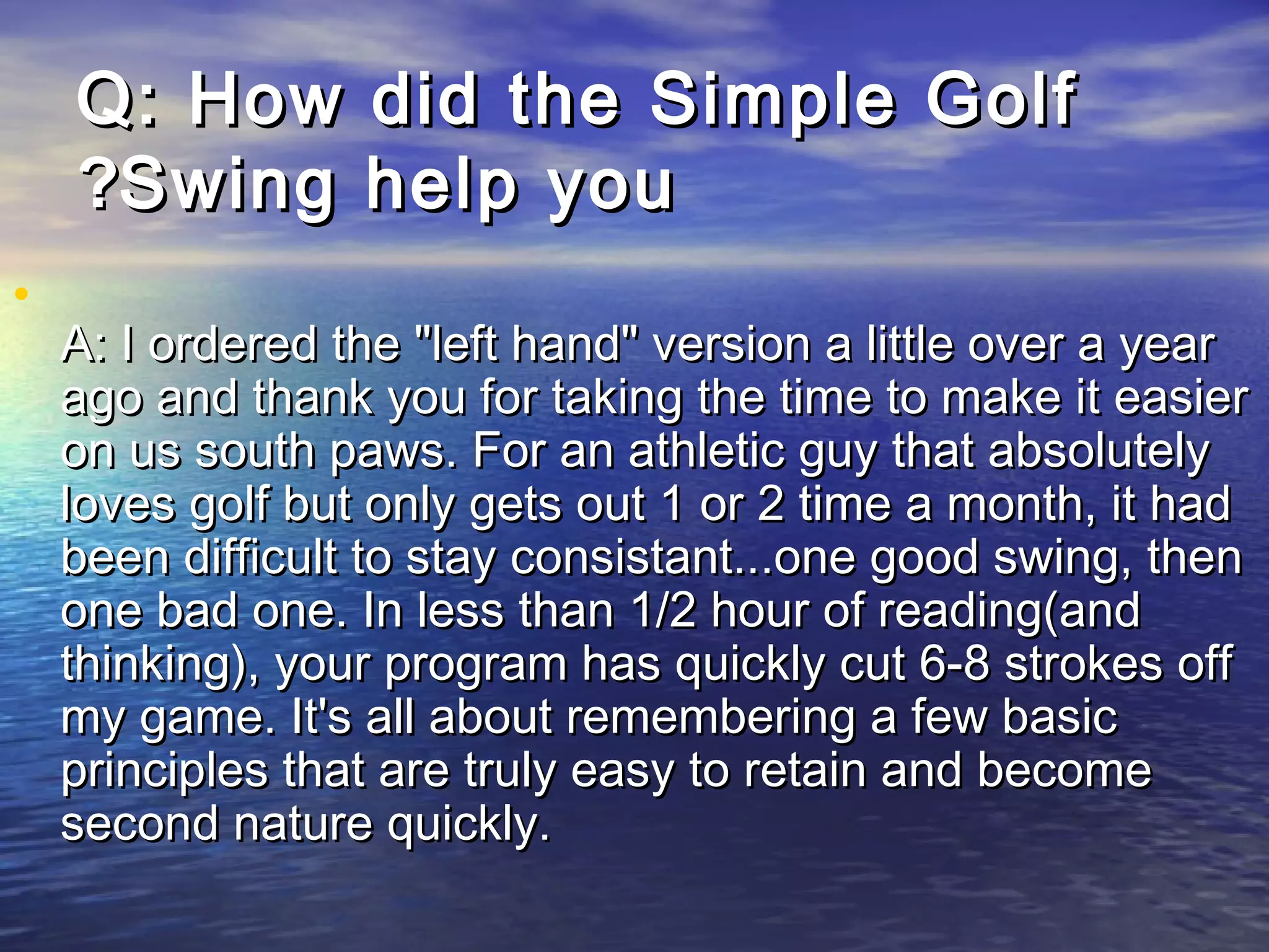 The simple golf swing | PPT
