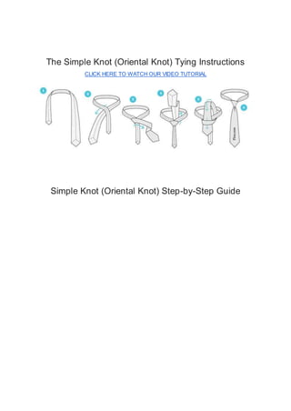 The simple knot (oriental knot) tying instructions | PDF