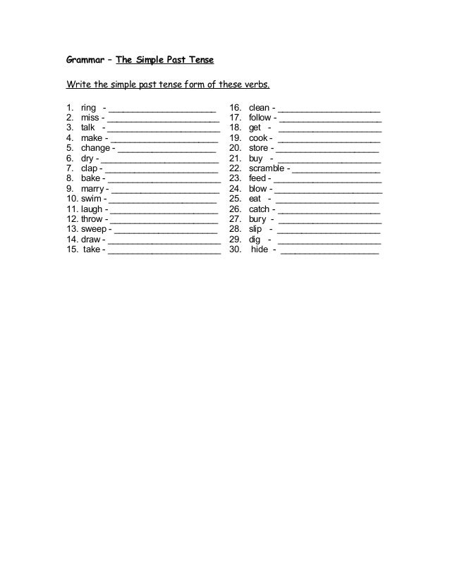 The Simple Past Tense