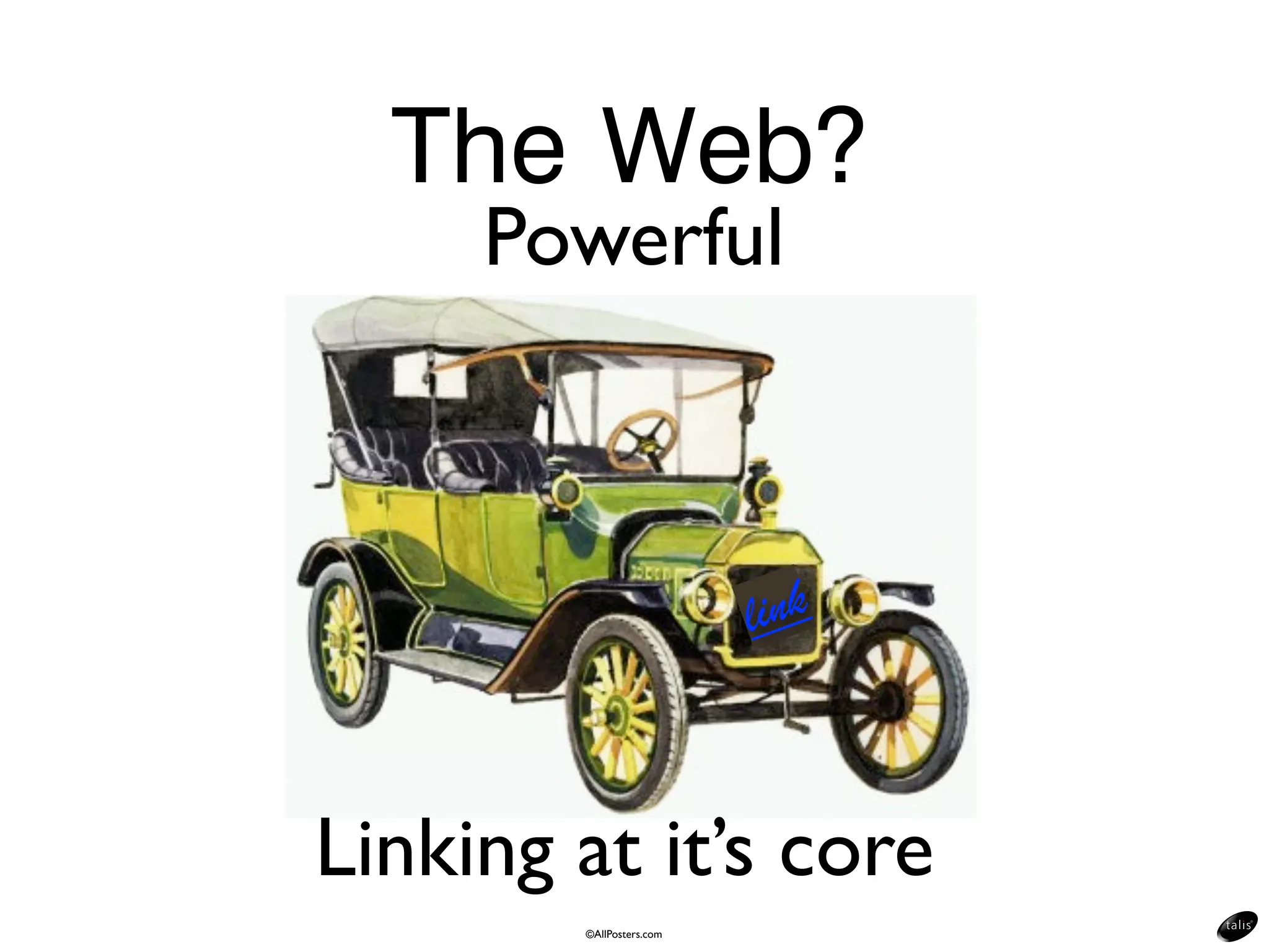 The Web?
     HTML                    http m  /page1
                                                URL
                         a mple.co
               h ttp://ex

Text text text                                Text text text
text text link                                text text.Text:
text. Text, text                               • link
text text, text.                               • link
Text text - text                              Text text, text.
text - text text                              Text text - link
text.                                         text - text text.
 Document                                      Document
 