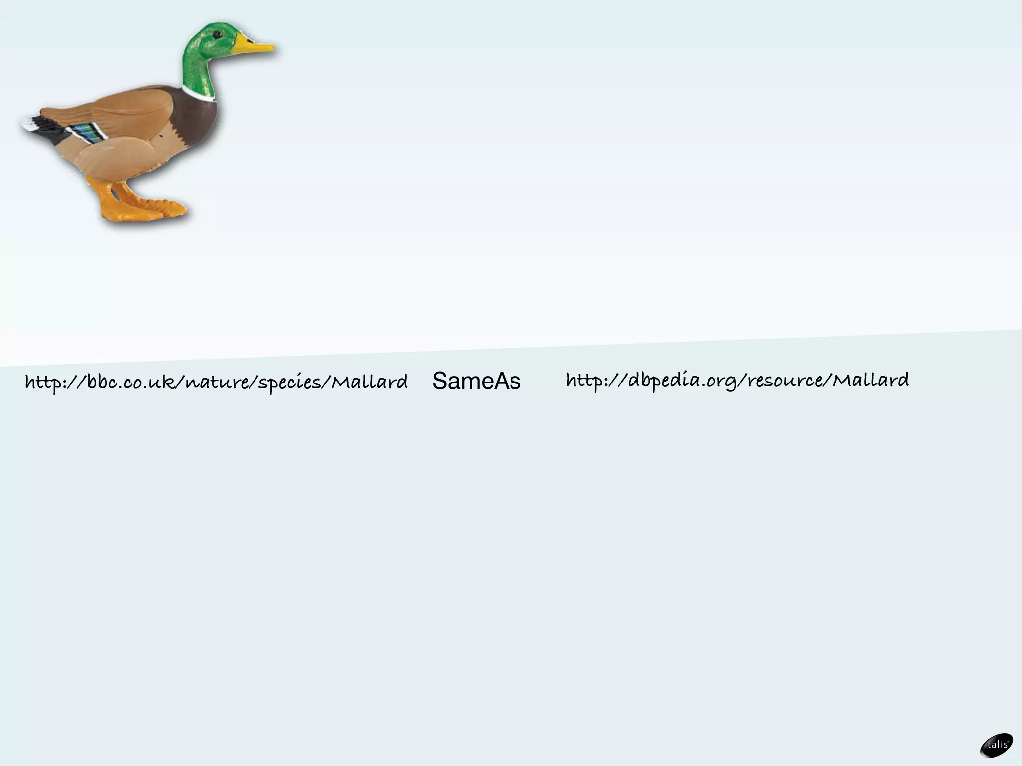http://bbc.co.uk/nature/species/Mallard   SameAs   http://dbpedia.org/resource/Mallard
 