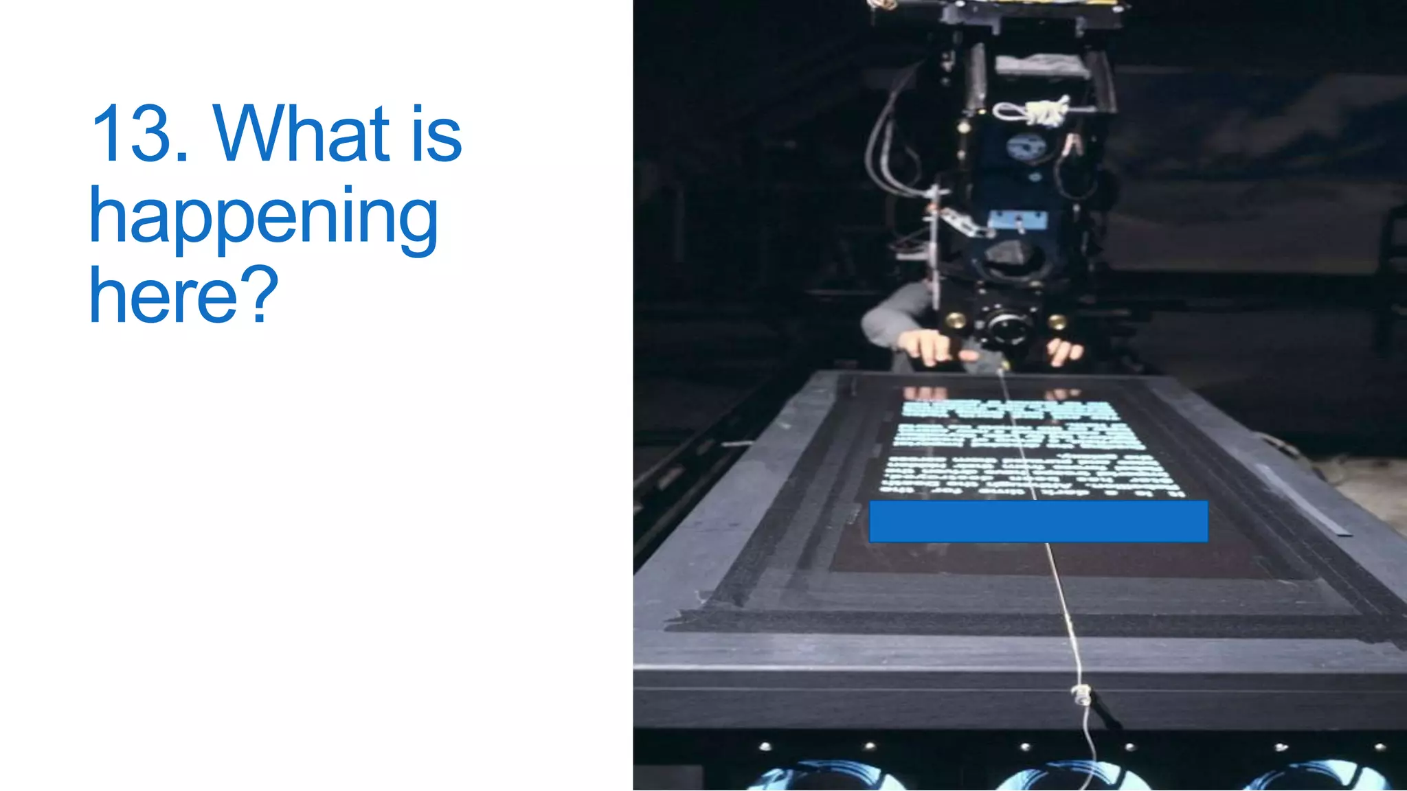 13. What is
happening
here?
 