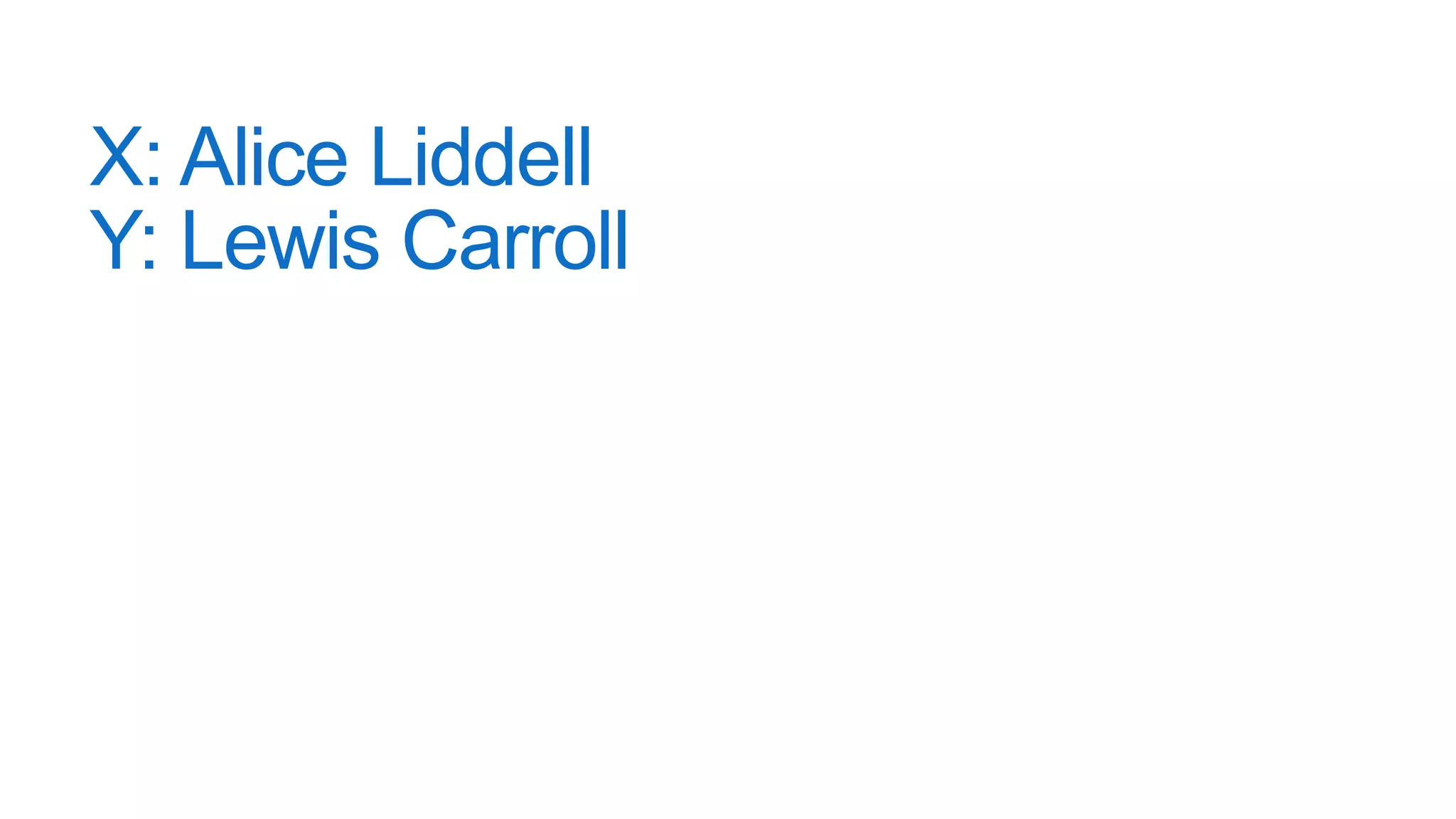 X: Alice Liddell
Y: Lewis Carroll
 