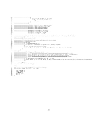 516                                          }
517                                          if   ( monoblock−     >backdE [ i ] > maxB) {
518                                               maxB = monoblock−      >backdE [ i ] ;
519                                               s t r i p B= i ;
520                                          }
521                                     }
522
523                                     monoblock           raw− r o n t S t r i p = s t r i p F ;
                                                                >f
524                                     monoblock           raw−>b a c k S t r i p= s t r i p B ;
525                                     monoblock           raw−>maxFront=maxF ;
526                                     monoblock           raw−>maxBack =maxB ;
527
528                                     monoblock− r o n t S t r i p = s t r i p F ;
                                                  >f
529                                     monoblock−>b a c k S t r i p = s t r i p B ;
530                                     monoblock−>maxFront = maxF ;
531                                     monoblock−>maxBack = maxB ;
532
533                                 i n p u t . r e a d ( r e i n t e r p r e t c a s t < c h a r ∗ > (&temp ) ,     s i z e o f ( unsigned     short ) ) ;
534                          }
535                      }// end     I f temp=0xFFF0
536
537                      // r e a d end o f e v e n t marker and add t o e v e n t c o u n t s
538                      i f ( temp == 0xFFFF) {
539                           e v e n t s ++;
540                           i f ( e v e n t s %10000 == 0 ) {
541                                 // c o u t << ” P r o c e s s e d ” << e v e n t s <<” e v e n t s . ”<<e n d l ;
542                           }
543                           // r e a d s e c o n d end o f e v e n t marker
544                           i n p u t . r e a d ( r e i n t e r p r e t c a s t < c h a r ∗ > (&temp ) , s i z e o f ( u n s i g n e d   short ) ) ;
545                      }
546                 }
547            }
548                                // i f ( p a r t i c l e I D != 9 9 9 9 ) {
549                                // c o u t<<”# # # # # # # # # # #
                                                  # # # # # # # # # # ECHO # # # # # # # # # # # # #
                                                                                               # # # # # # # # # # # # # #”<<e n d l ;
550                                // c o u t<<” p i x e l I D : ”<<p i x e l I D <<” p a r t i c l e I D : ”<<p a r t i c l e I D < eDep : ”<<eDep< n d l ;
                                                                                                                                    <”              <e
551                                // c o u t<<” f r o n t S t r i p : ”<<f r o n t S t r i p < b a c k S t r i p ”<<b a c k S t r i p < n d l ;
                                                                                               <”                                       <e
552                                // c o u t<<”# # # # # # # # # N ECHO # # # # # # # # # # # # #”<<e n d l ;
                                                  # # # # # # # #E D                           # # # # # # # # # # # # #
553                                //}
554                           // i f ( monoblock− r o n t H i t E l e c t r o n [ 2 1 ] != 0 ) {
                                                          >f
555                           // c o u t< Here f o r s t r i p 2 0 , F r o n t e− h i t : ”<<monoblock− r o n t H i t E l e c t r o n [21] < < ” f r o n t d E e−”<<monoblock−
                                         <”                                                                                  >f
556                           //}
557
558             tree− F i l l ( ) ;
                         >
559             p o s i t i o n = input . t e l l g ( ) ;
560        }
561
562        // c l o s e i n p u t and o u t p u t f i l e s ; d e l e t e    headers
563        c o u t << ”TaDa ! f i n i s h e d . ” << e n d l ;
564
565        tree−>Print ( ) ;
566        input . close ( ) ;
567        f−>Write ( ) ;
568        delete tree ;
569        delete f ;
570   };




                                                                                          88
 