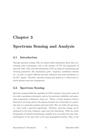 Spectrum Sensing Techiniques for Cognitive Radios | PDF