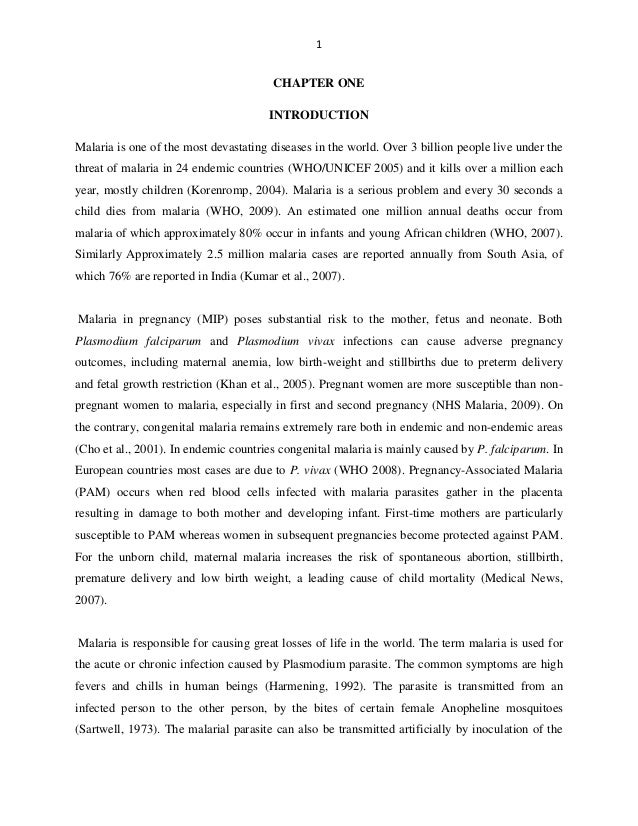 Thesis on malaria