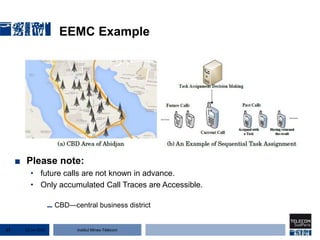 Institut Mines-Télécom
EEMC Example
■ Please note:
• future calls are not known in advance.
• Only accumulated Call Traces are Accessible.
− CBD—central business district
22 Jan 201517
 