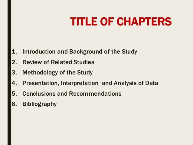 bibliography of a thesis bibliography of a thesis