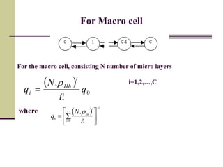 For the macro cell, consisting N number of micro layers
i=1,2,…,C 
0
!
.
q
i
N
q
i
Hh
i


For Macro cell
where  
1
0
0
!
.









C
i
i
Hh
i
N
q

 