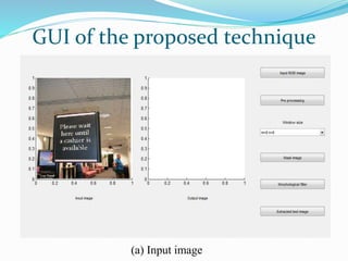 GUI of the proposed technique
(a) Input image
 