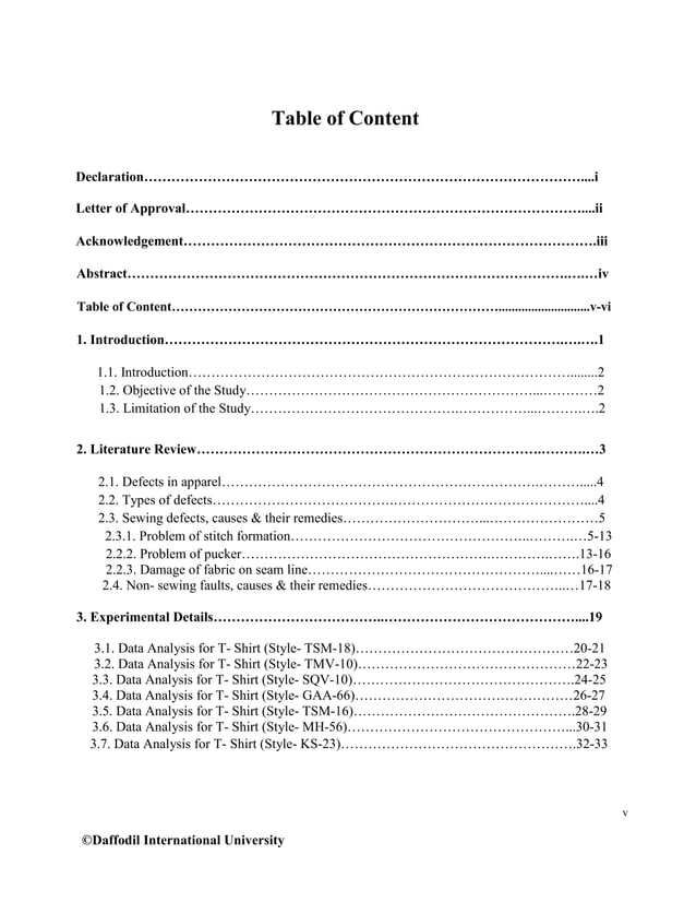 ThesisDifferent types of sewing faults and their remedies