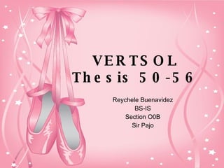 VERTSOL Thesis 50-56 Reychele Buenavidez BS-IS Section O0B Sir Pajo 