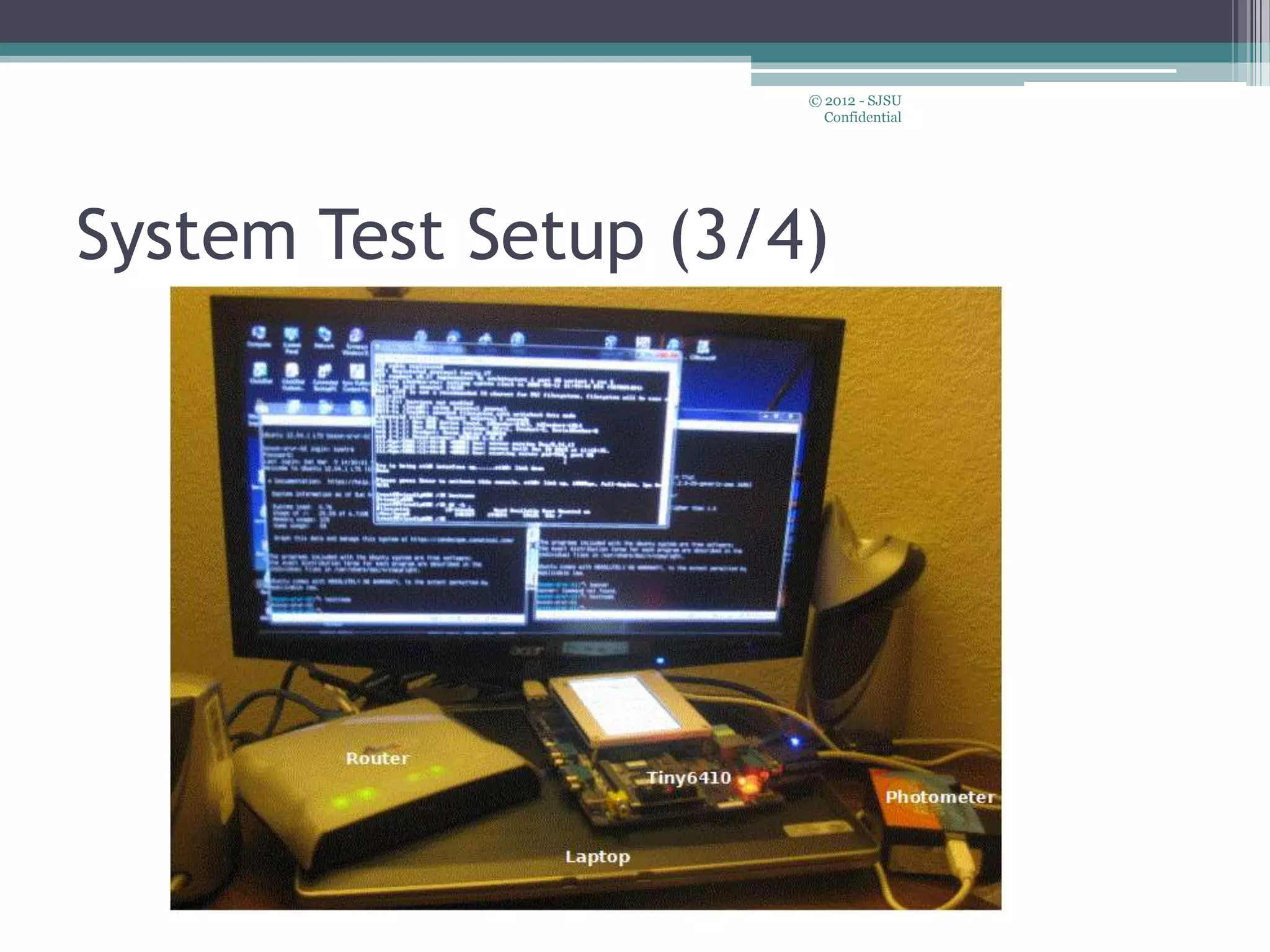 System Test Setup (3/4)
© 2012 - SJSU
Confidential
 