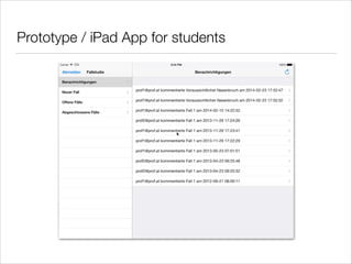 Prototype / iPad App for students
 