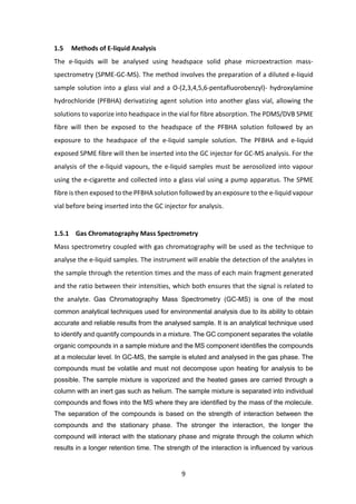 Thesis: Are E-cigarettes safe? The Analysis of E-liquids using GC-MS ...
