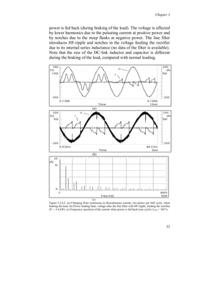 Chapter 3




                                      (c)
Figure 3.2.2.3. (a) Discontinuous current with two main pulses per half cycle with high frequency ripple.
(b) Frequency spectrum of the current, I THD = 186 % (UTHD = 1.2 %). (c) Multiple ripple at higher
frequencies.




                                                                                                     29
 