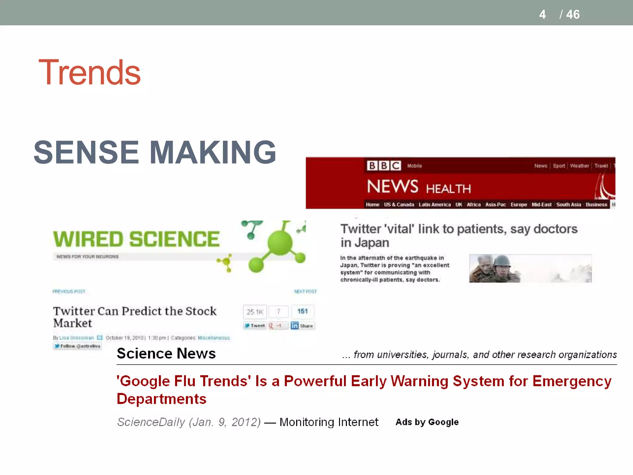 4   / 46




Trends

SENSE MAKING
 