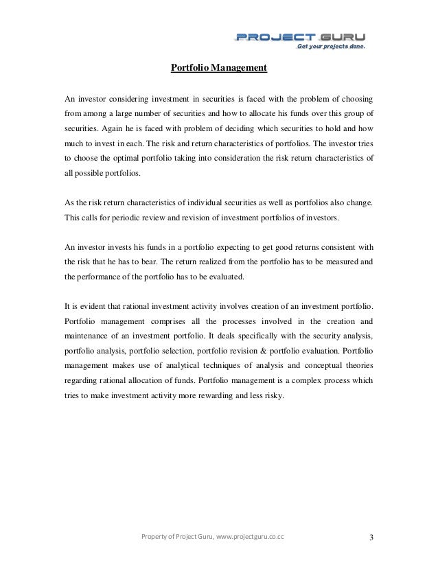 Portfolio management dissertation topics image