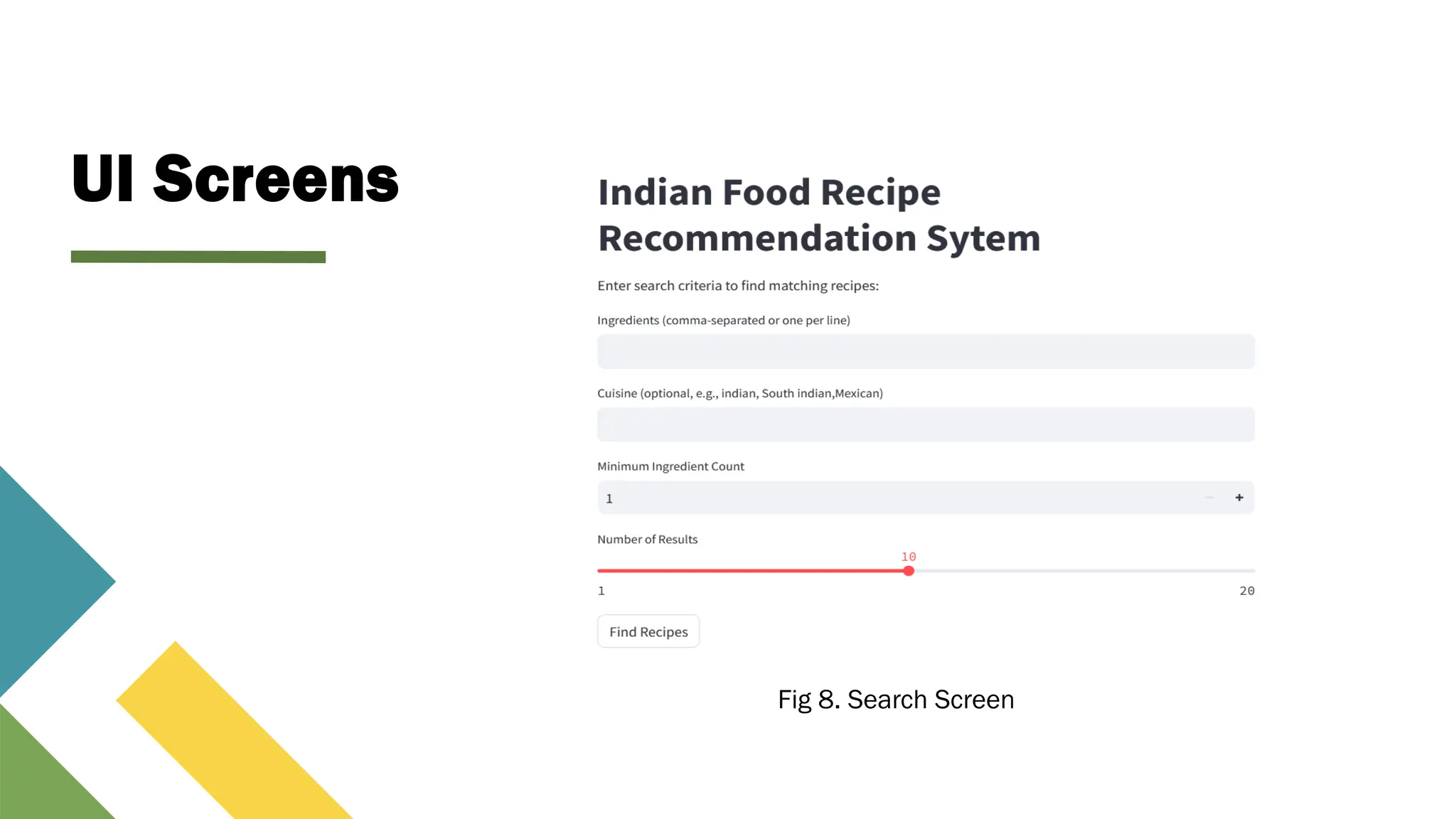 food recommendation sytem using python and streamlit | PPT