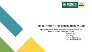 food recommendation sytem using python and streamlit | PPT