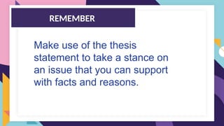 Thesis Statement And Philosophy Eapp Subject Ppt