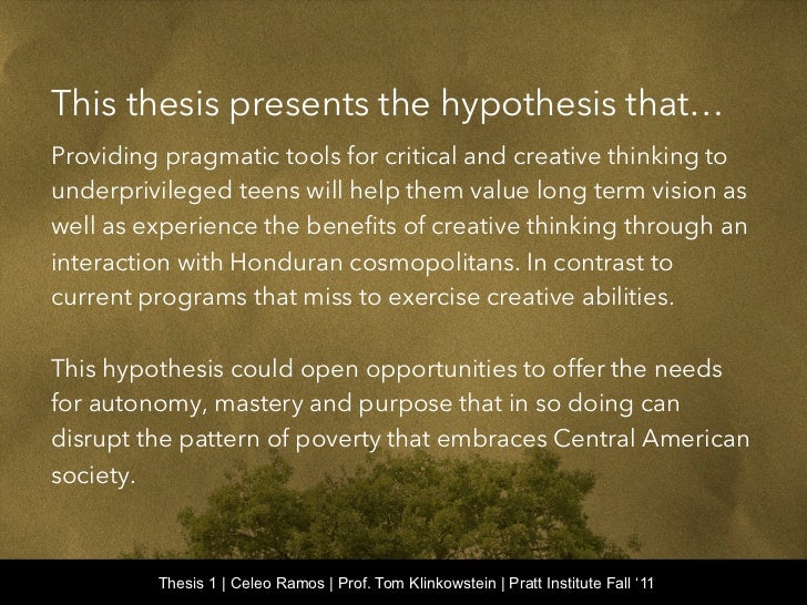 Thesis hypothesis and statement of purpose