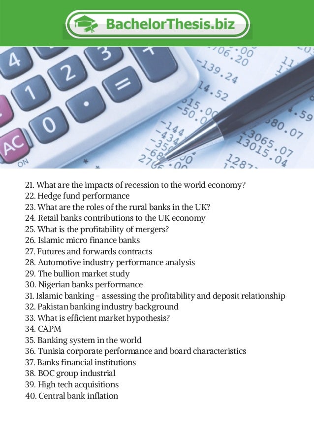 Finance and Accounting Dissertation Topics and Titles | Research Prospect