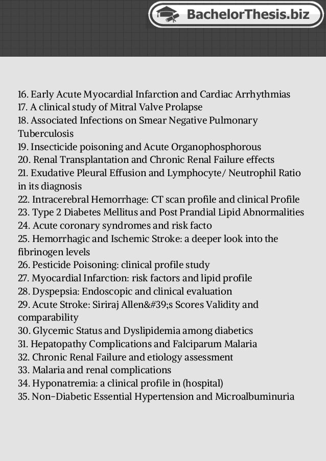 topics for dissertation medicine