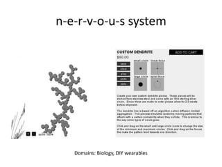 n-e-r-v-o-u-s systemDomains: Biology, DIY wearables