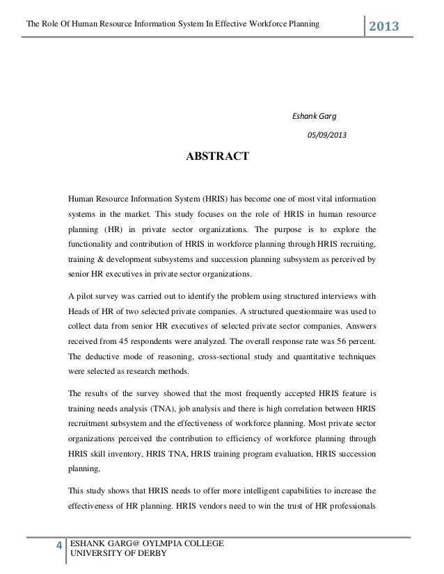Dissertation on hris