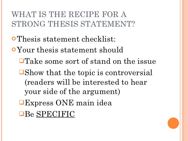 what is a strong thesis statement