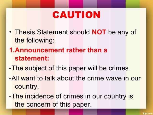 Five characteristics of a thesis statement