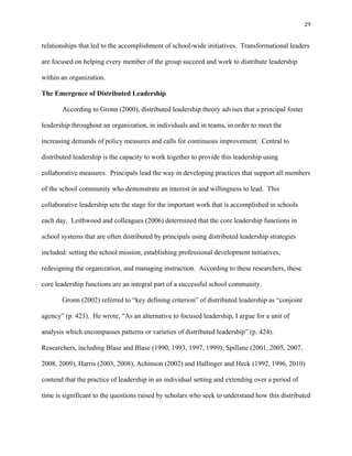 Thesis a qualitative analysis of distributed leadership and teacher ...