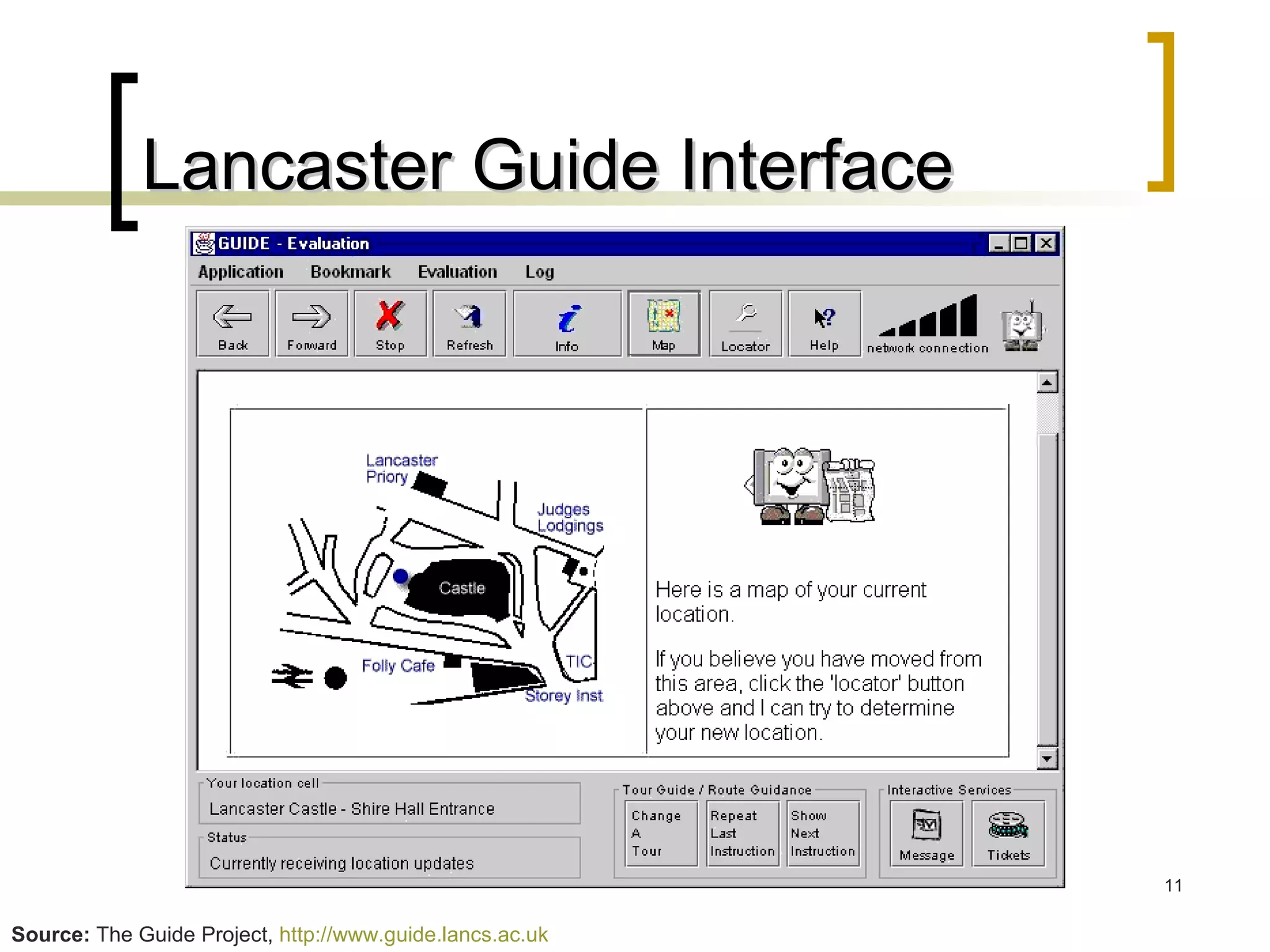 Lancaster Guide Interface Source:  The Guide Project,  http://www.guide.lancs.ac.uk   
