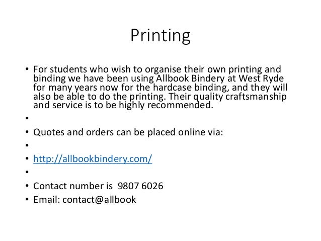 Thesis binding west ryde