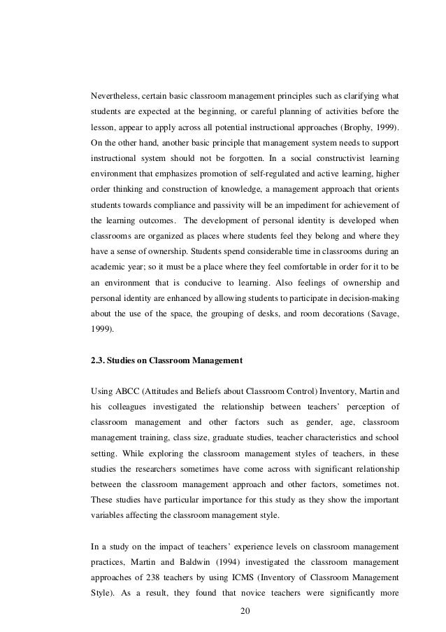 dissertations on classroom management dissertations on classroom management