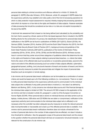 A de minimis rule for personal data breach notifications in the GDPR | PDF