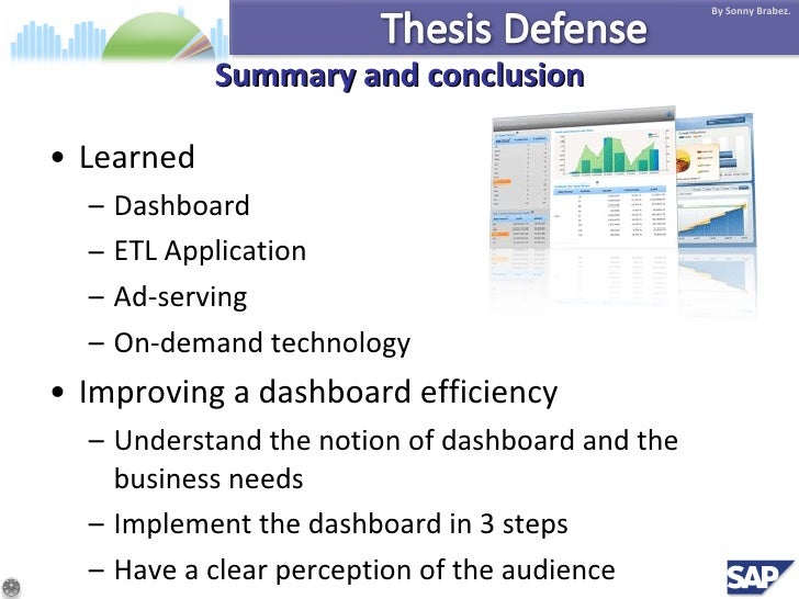 Thesis Defense Improving a dashboard efficiency 2010 EN