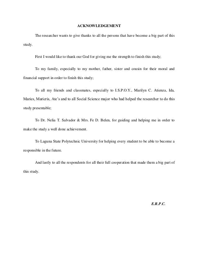 Dissertation acknowledgement sample