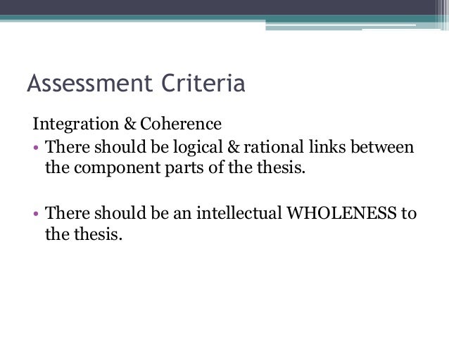 Master thesis evaluation criteria