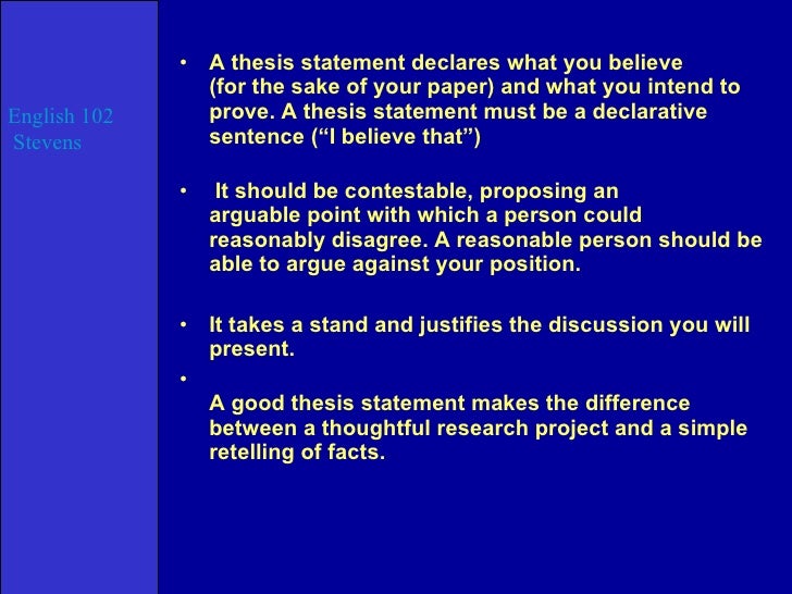 example thesis statement about education