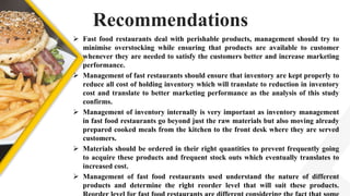 Inventory management in fast food restaurants | PPT