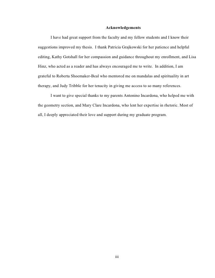 acknowledgement in thesis writing samples