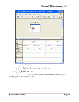 Office Practicum Database View For The Project Of Examination System | DOC
