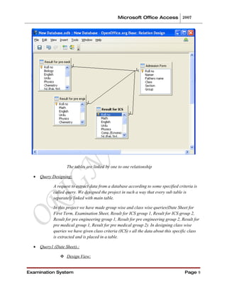 Office Practicum Database View For The Project Of Examination System | DOC