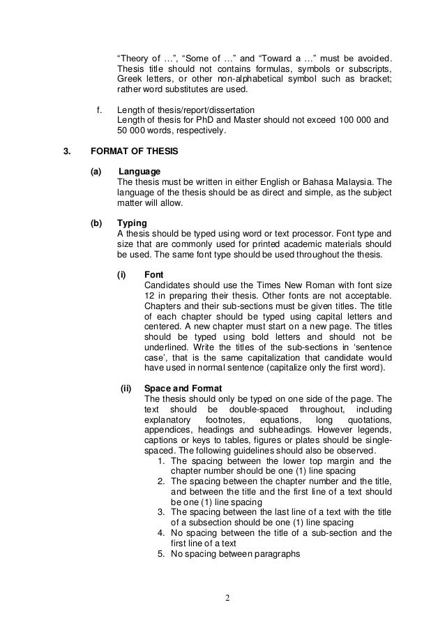thesis guidelines skeleton outline format