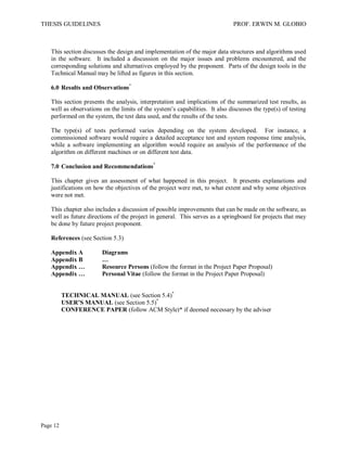 BSCS | BSIT Thesis Guidelines | PDF