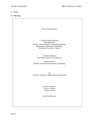 BSCS | BSIT Thesis Guidelines | PDF